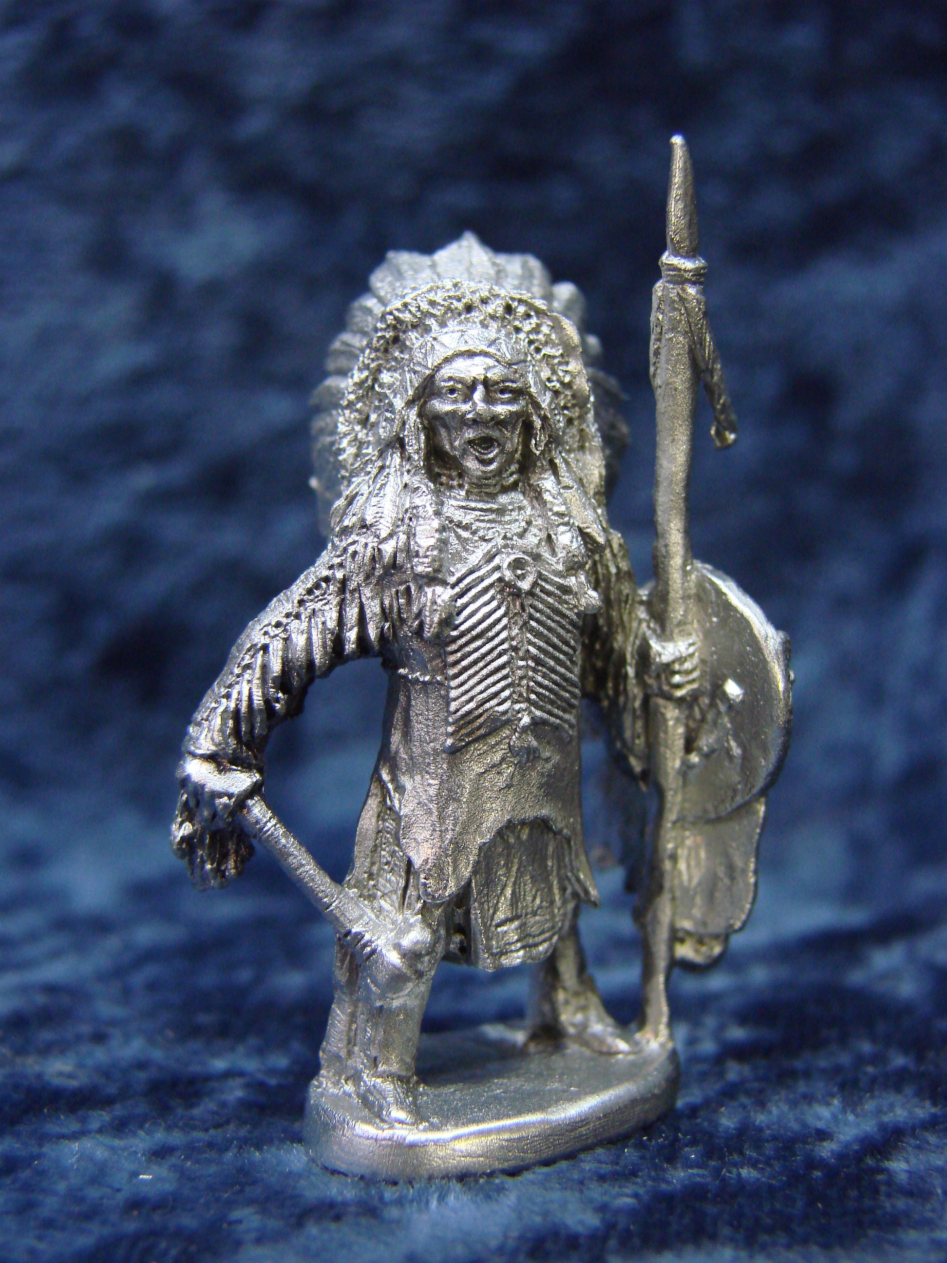 Two Pewter Fantasy Warrior Figurines 3/4 inch tall 